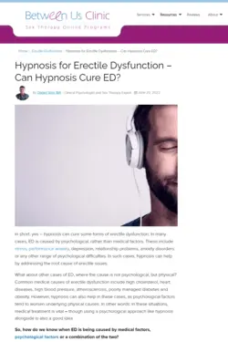 Between Us Clinic - Hypnosis For Erectile Dysfunction